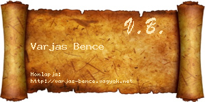 Varjas Bence névjegykártya